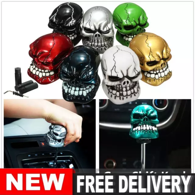 Universal Manual Car Gear Stick Shift Knob Shifter Skeleton Skull Head Lever AU