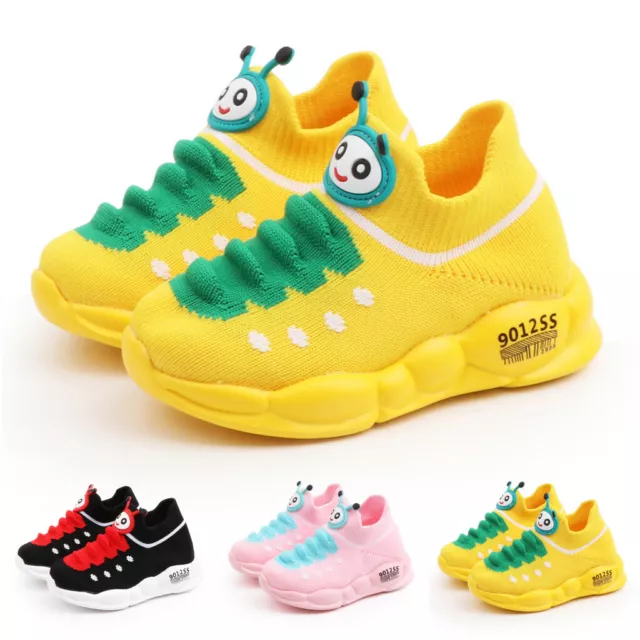 Boys Girls Kids Mesh Sport Running Shoes Toddler Trainers Sneakers Shoes Size UK