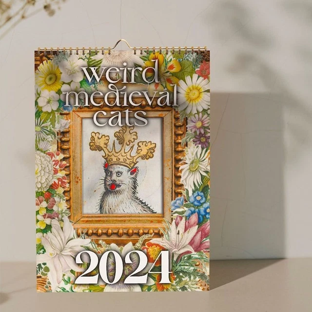 PAPER 2024 MEDIEVAL Cats Calendar Time Planning 2024 Calendar Home £12.
