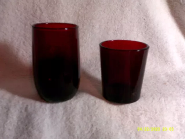 Anchor Hocking Royal Ruby Glass Roly Poly Juice Tumbler & Candle Holder Votive