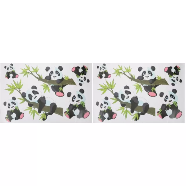 2pcs Panda Wandaufkleber DIY Schlafzimmer Wandtaste Wandpanda Dekoration