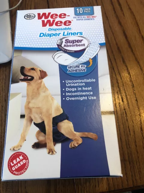 Four Paws Wee-Wee Disposable Diaper Super Absorbent Liners 10ct Ships N 24h