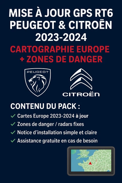 Carte GPS Europe 2024-2 – Compatible Peugeot NG4 WIPCOM 3D & Citroën NAVIDRIVE 3D – Mise à Jour Cartographique