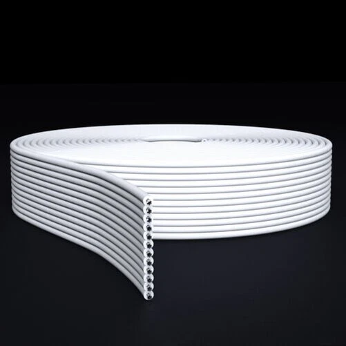 Blanc Plat Câble Ruban, 24AWG, 105°C, 300v, 1.27mm Épaisseur, AWM 2651