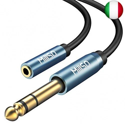 MillSO Adattatore Jack Cuffie 2m 6.35 mm maschio a 3.5mm femmina, Connettori