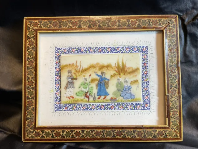 Persian Khatam Inlaid Frame - Miniature Hand Painted Micro Mosaic Marquetry?