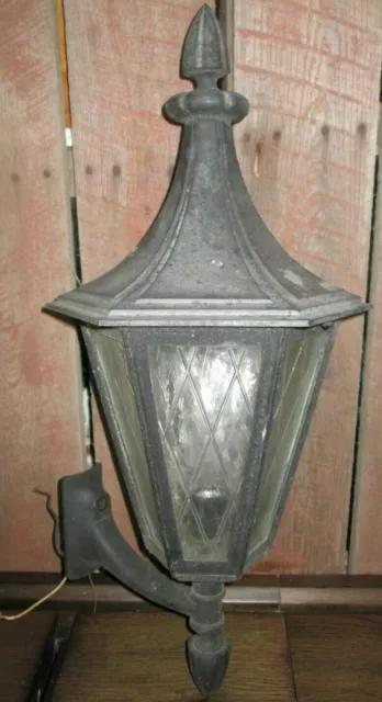 Vintage Old Arts & Crafts Bungalow Gothic  pole porch Light Fixture cast