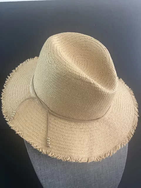 Hatattack Unisex Tan Wide Brim Adjustable Straw Resort Packable Beach Travel Hat