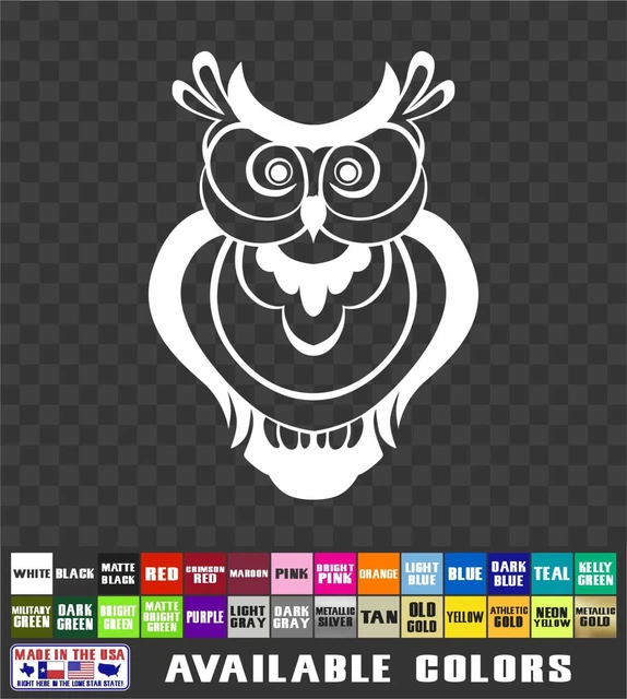Owl Sticker Vinyl Decal Car Van Truck Laptop