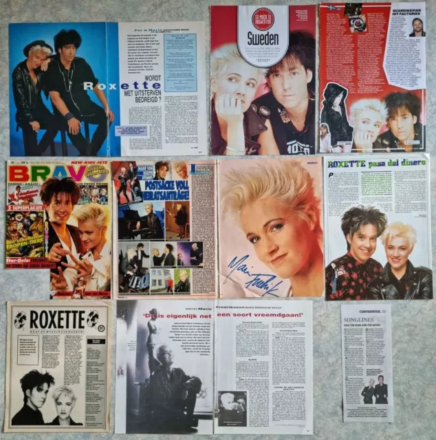 ROXETTE  🍭 clippings pack collection lot de presse magazines Posters