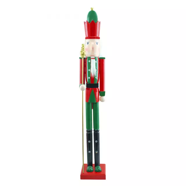 Casse-Noisette en Bois Soldat 120H 433056 Décoration de Noël Rouge avec Sceptre