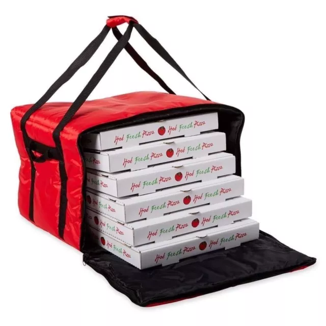 STAIN / WATER RESISTANT Insulated Pizza Delivery Bag/ CATERING BAG.RED. 2