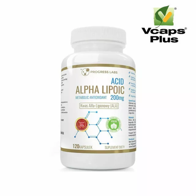 Alpha-Liponsäure ( ALA ) 200 mg Produkt Vege 120 Kapseln  ALPHA LIPOIC ACID