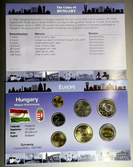 Littleton World Coin Set Hungary UNC Uncirculated 1996-2007 with Certificate