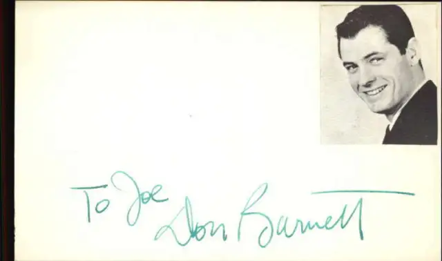 Don Burnett Actor Northweat Passage Signed 3" x 5" Index Card