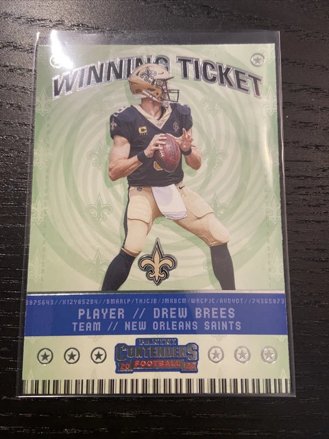 2020 Panini Contenders Winning Ticket #WT6 Drew Brees New Orleans Saints