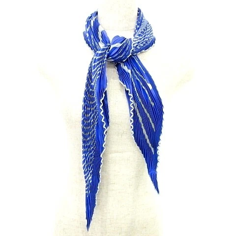 Hermes Tagged Pleats CARRES 90 Scarf Green Stripe U180 A0518 Women
