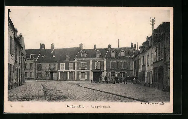 CPA Angerville, Rue principale, vue de la rue 1905