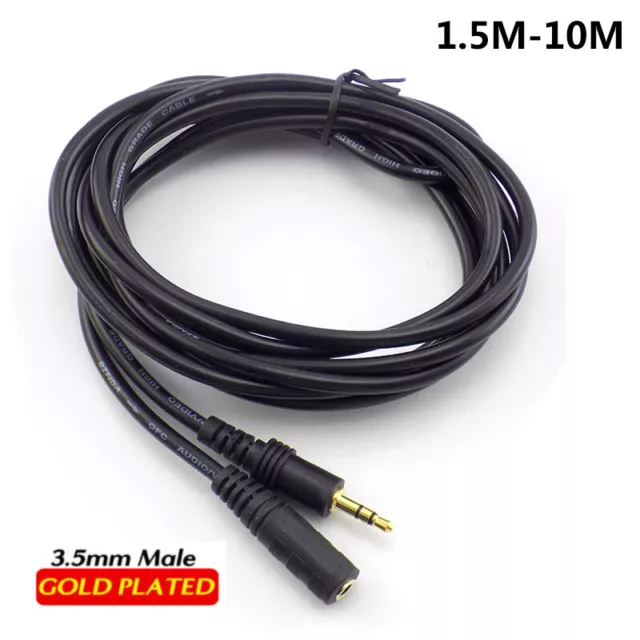 Male To Female 3.5mm AUX Audio iPod MP3 Headphone Stereo Extension Cable Cord