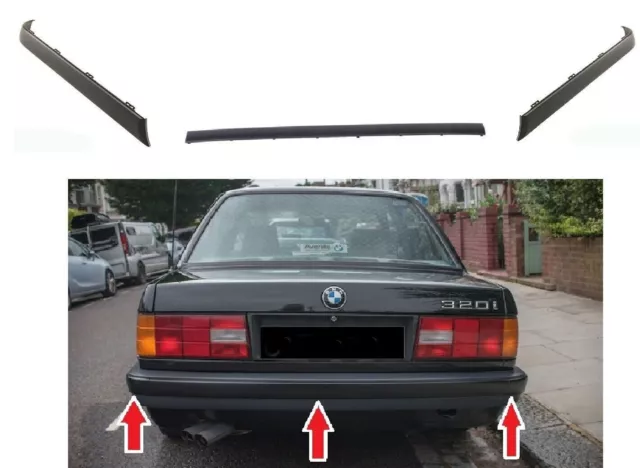 REAR BUMPER TRIM Molding set FOR BMW E30 EURO Late plastic 316 318 320 325 87-94