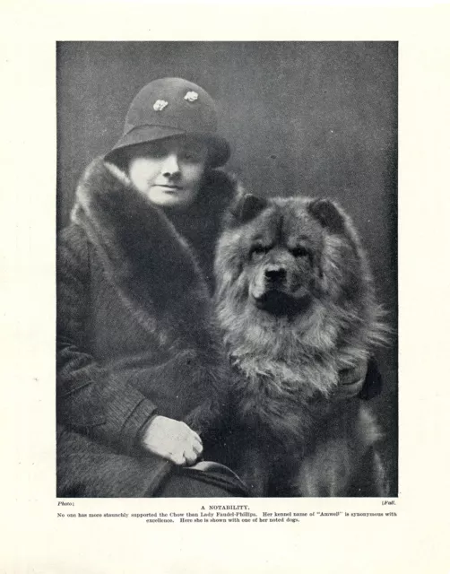 Chow Chow Lady And Her Named Dog Original Print Page From 1934