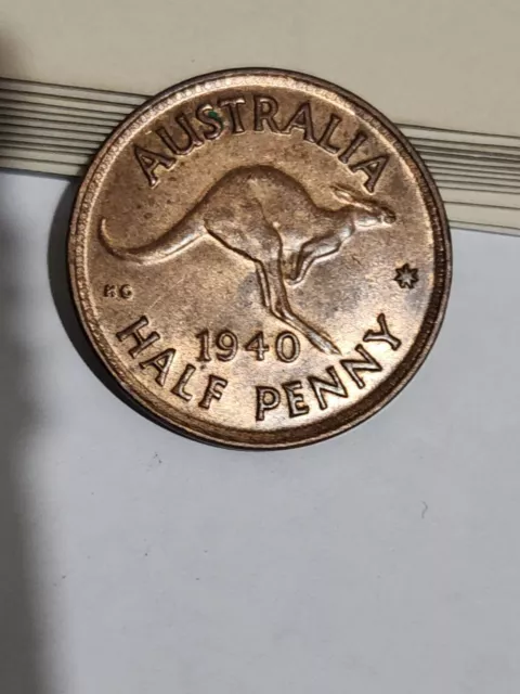 Australian 1940 HALF PENNY UNC/CH UNC