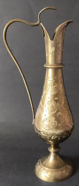SARNABRASS INDIA Coffee Tea Pot Pitcher TALL Decorative Etched Bud Vase