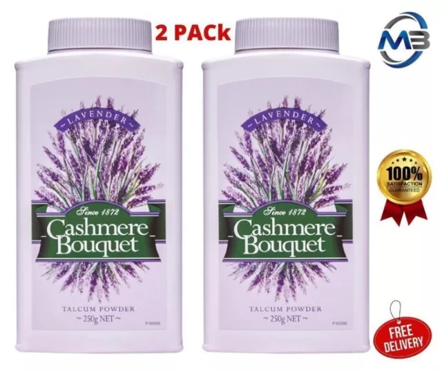 Cashmere Bouquet Talcum Powder 250g Lavender Scent Soothing Qualities (2 Pack)