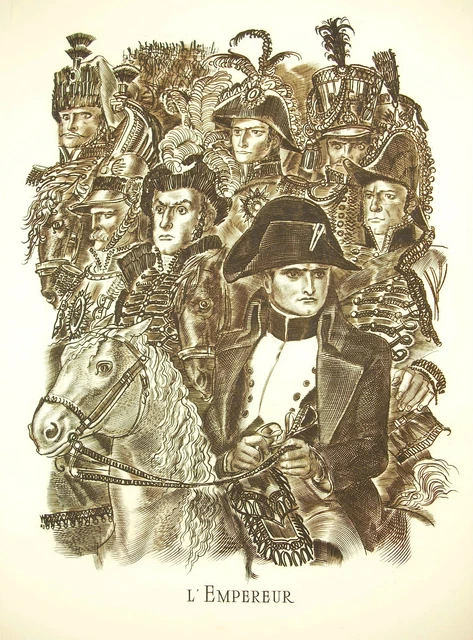 Napoleón Bonaparte L'Emperador Grabado Por Albert Decaris 52cm 1952 31/33