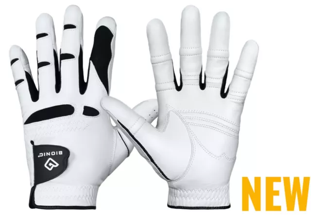 Bionic StableGrip 2.0 Golf Glove - Mens - White - Leather NEW