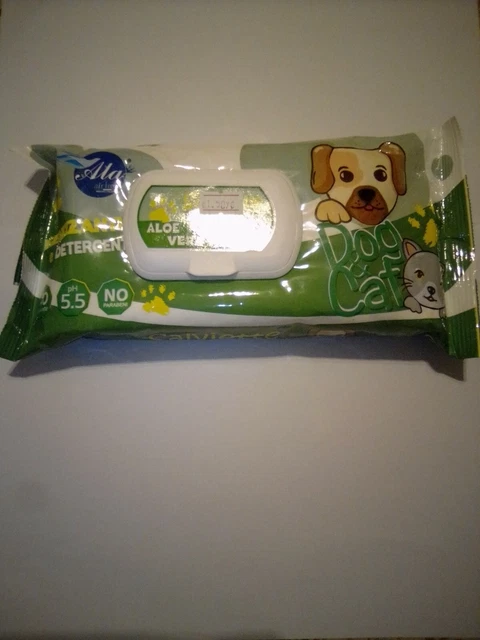 salviettine per cani e gatti aloe vera 40pz, pH 5.5,No parabenie igienizzanti