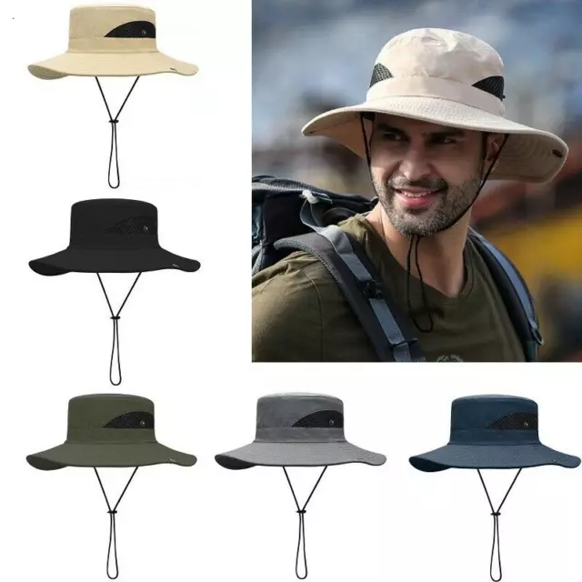 60cm Mens Sun Bucket Hat for Safari Bush Boonie Summer Fishing Hiking