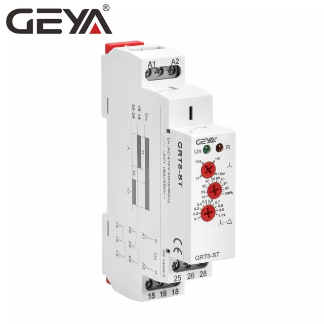 GEYA Star Delta Timer Relay Switch Motor Protection Delay On Timing Time Relay