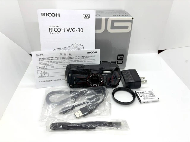 RICOH WG-30 EBONY BLACK 中古】RICOH リコー WG-30 ブラック CALS
