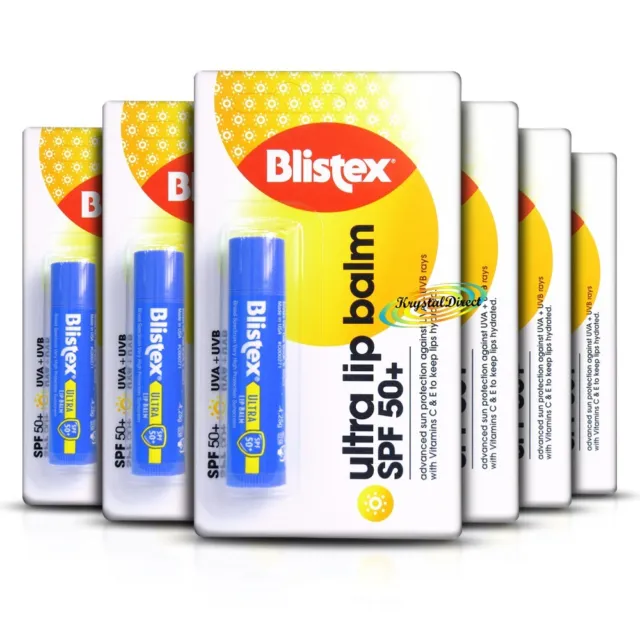 6x Blistex Ultra SPF50+ Lip Balm Stick - 4.25g