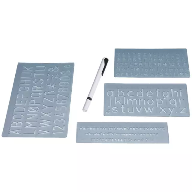 Schriftschablonen-Set, Schrifthöhen: 5 mm, 10 mm, 20 mm WEDO 70 12 (400380100249