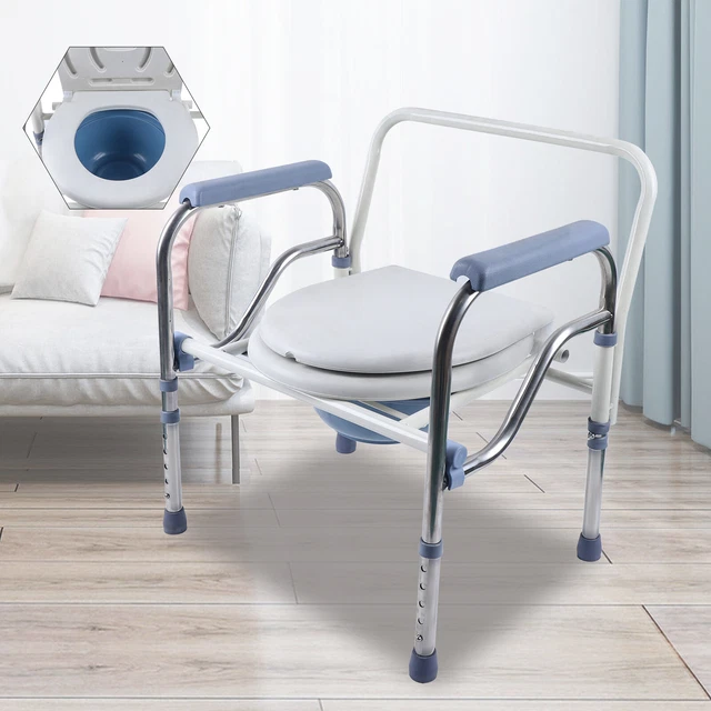 Ayuda de inodoro silla de inodoro silla de inodoro silla de noche silla de ducha plegable blanca DHL