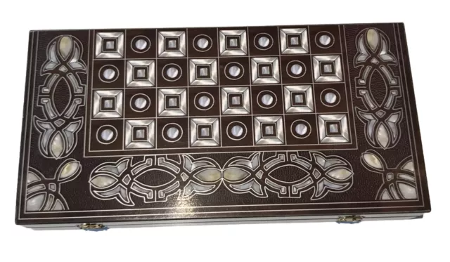 Backgammon Schachspiel Holz Spielbrett 24,5 x 48 cm klappbar