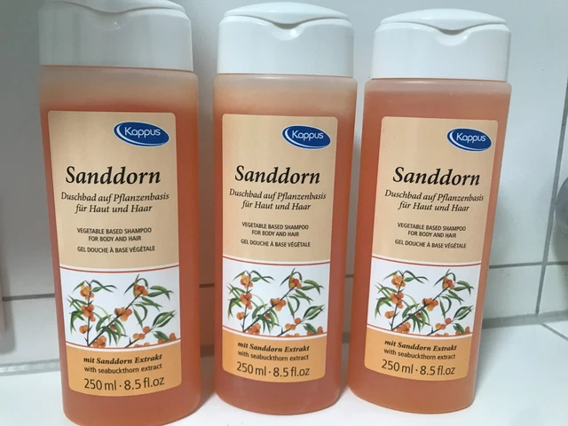 KAPPUS DUSCHGEL DUSCHBAD neu 3 x 250 ml Haut + Haar mit Sanddorn ...