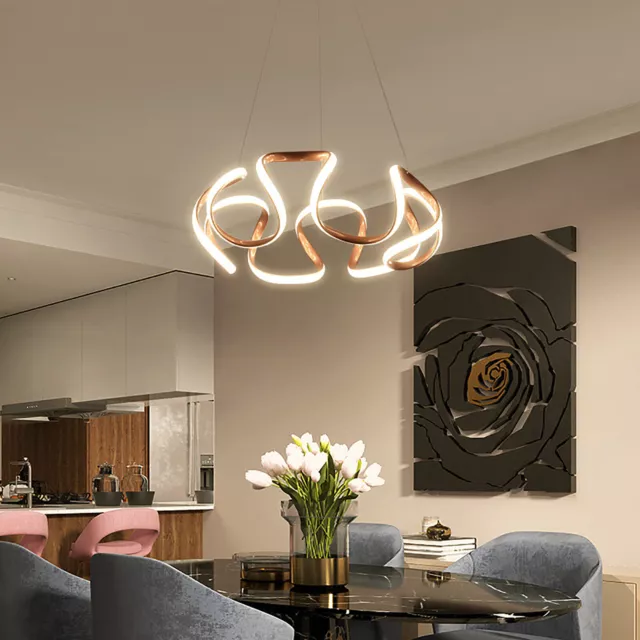 Modern Chandelier LED Dimmable Pendant Lamp Ceiling Light Hanging Fixtures