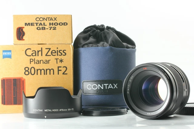 Cla 'D 【 Beste Mint W / Box Kapuze】 Contax Carl Zeiss Planaren T 80mm f2 Linse 2