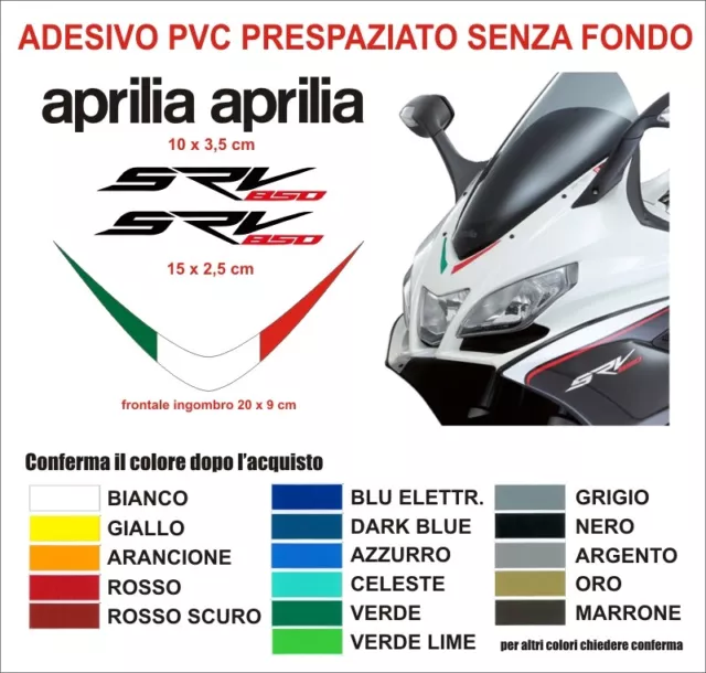 Adesivi Aprilia SRV 850 stickers kit 5 pezzi moto scooter decals tricolore