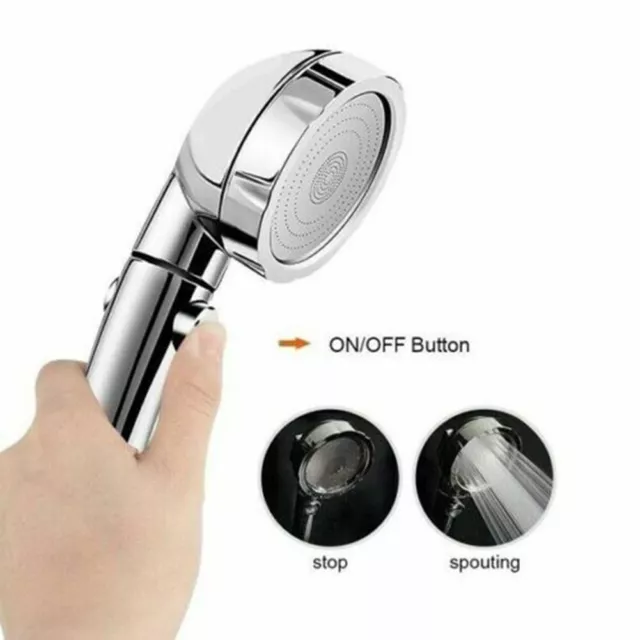 Water Saving Shower Head with Adjustable Water Flow and 3 Spray Patterns