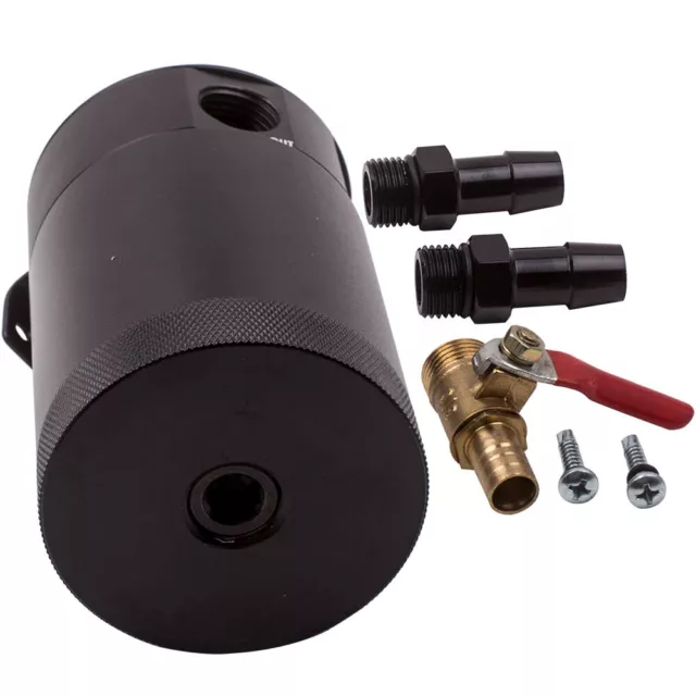 Universal 2 Port Compact Oil Catch Can Tank Reservoir Baffled Oil Separator Kit