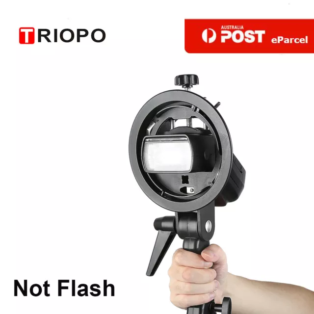 Triopo Handheld Grip S-EC Flash Bracket Elinchrom Mount for Speedlite Flash