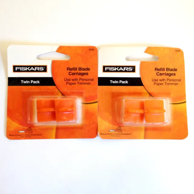 (2) Fiskars Refill Blade Carriages For Personal Paper Trimmer #9596 2,  2-Packs