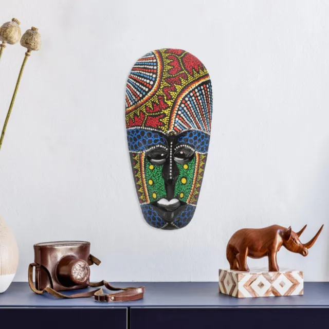 Máscara decorativa tallada arte africano pared colgante tribal de madera