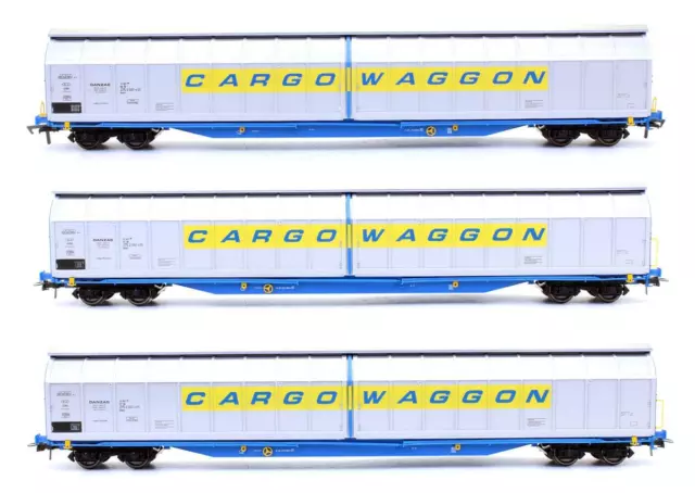 Roco 'Ho' Gauge Rake Of 3 Db Cargowaggon Van Wagons