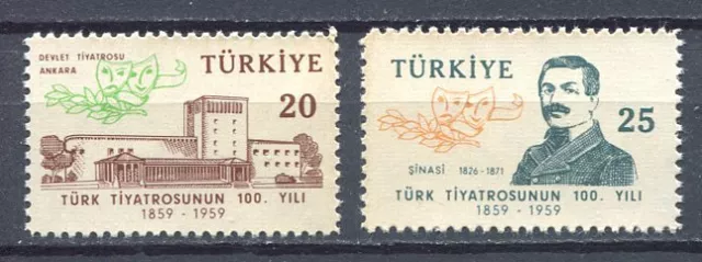 30918) TURKEY 1959 MNH** Turkish theater 2v. Scott# 1434/35