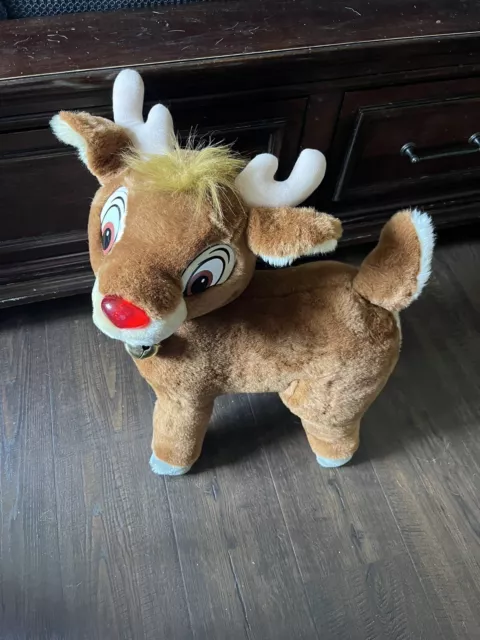 VTG Applause 20” RUDOLPH The Red Nosed Reindeer Musical Light-Up Plush Toy